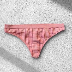 Victoria’s Secret Pink Plaid Shimmer String Thong Panty | NWT